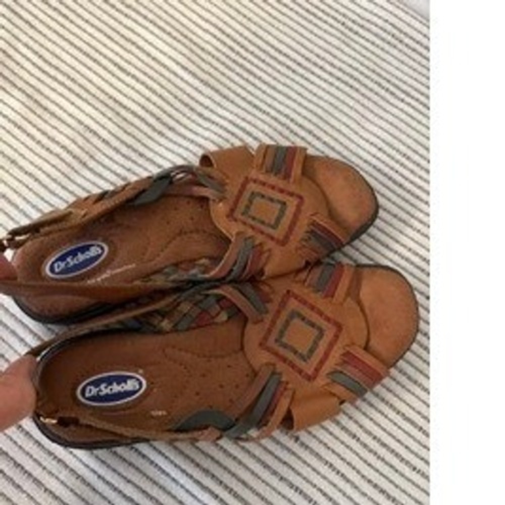 Dr Scholls Womens Leather Woven Huarache Slingback Sandals Size 7 Vintage 90s